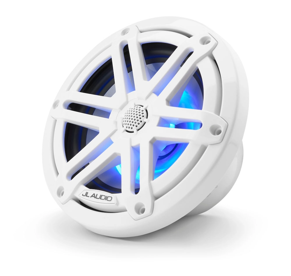 JL Audio M3-650X-S-Gw-i 6.5in Marine Coaxial Speakers with RGB LED Lighting Gloss White Sport Grilles JL Audio M3-650X-S-Gw-i 6.5in Marine Coaxial Speakers with RGB LED Lighting Gloss White Sport Grilles