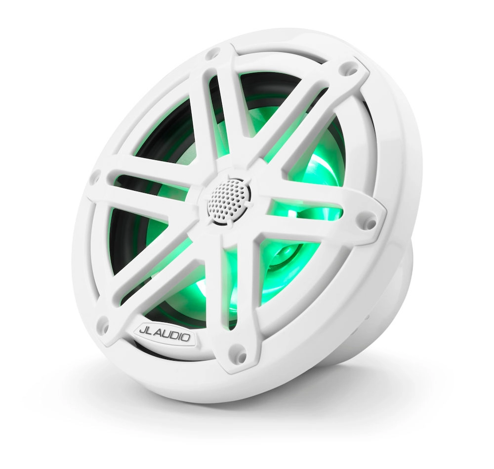 JL Audio M3-650X-S-Gw-i 6.5in Marine Coaxial Speakers with RGB LED Lighting Gloss White Sport Grilles JL Audio M3-650X-S-Gw-i 6.5in Marine Coaxial Speakers with RGB LED Lighting Gloss White Sport Grilles