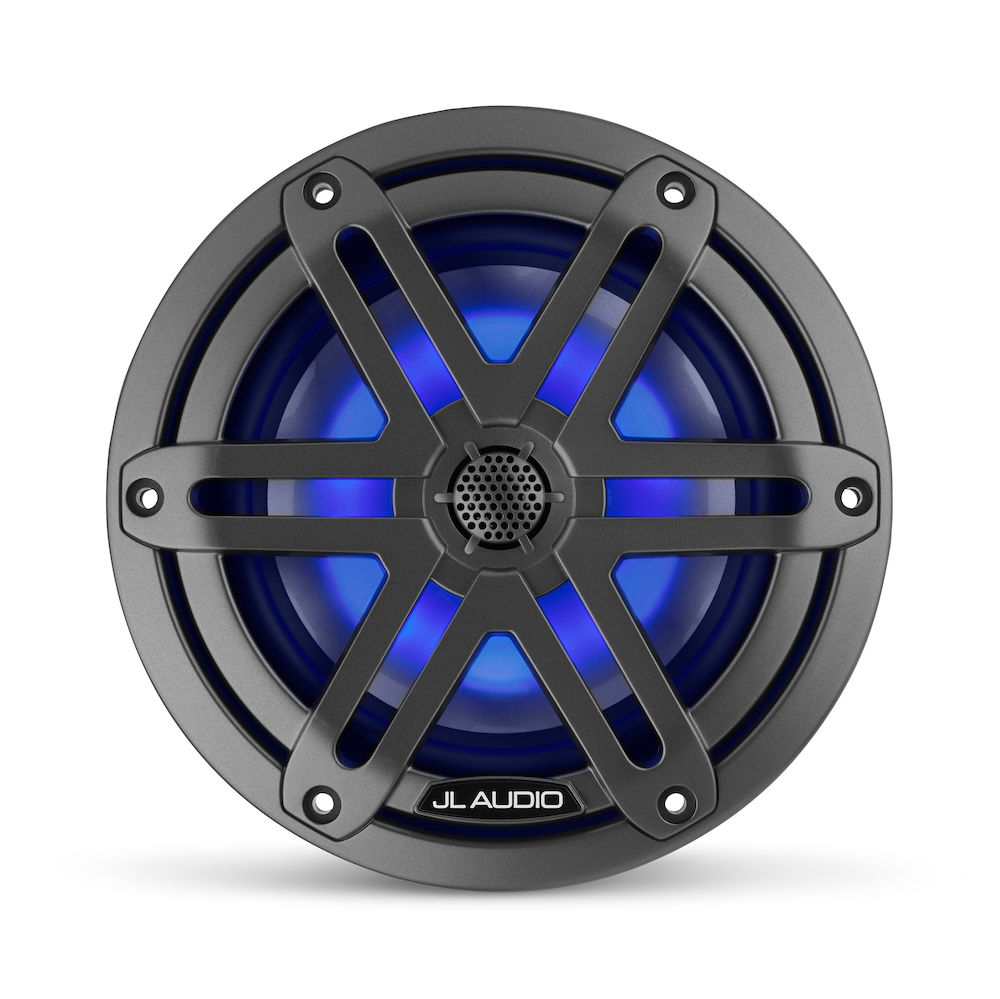 JL Audio M3-650X-S-Gm-i 6.5in Marine Coaxial Speakers with RGB LED Lighting Gunmetal Sport Grilles