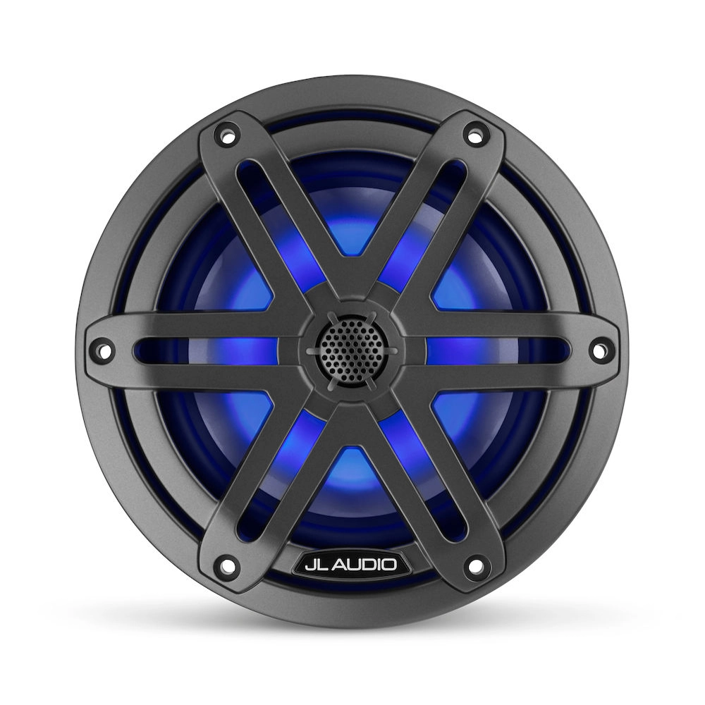 JL Audio M3-650X-S-Gm-i 6.5in Marine Coaxial Speakers with RGB LED Lighting Gunmetal Sport Grilles JL Audio M3-650X-S-Gm-i 6.5in Marine Coaxial Speakers with RGB LED Lighting Gunmetal Sport Grilles