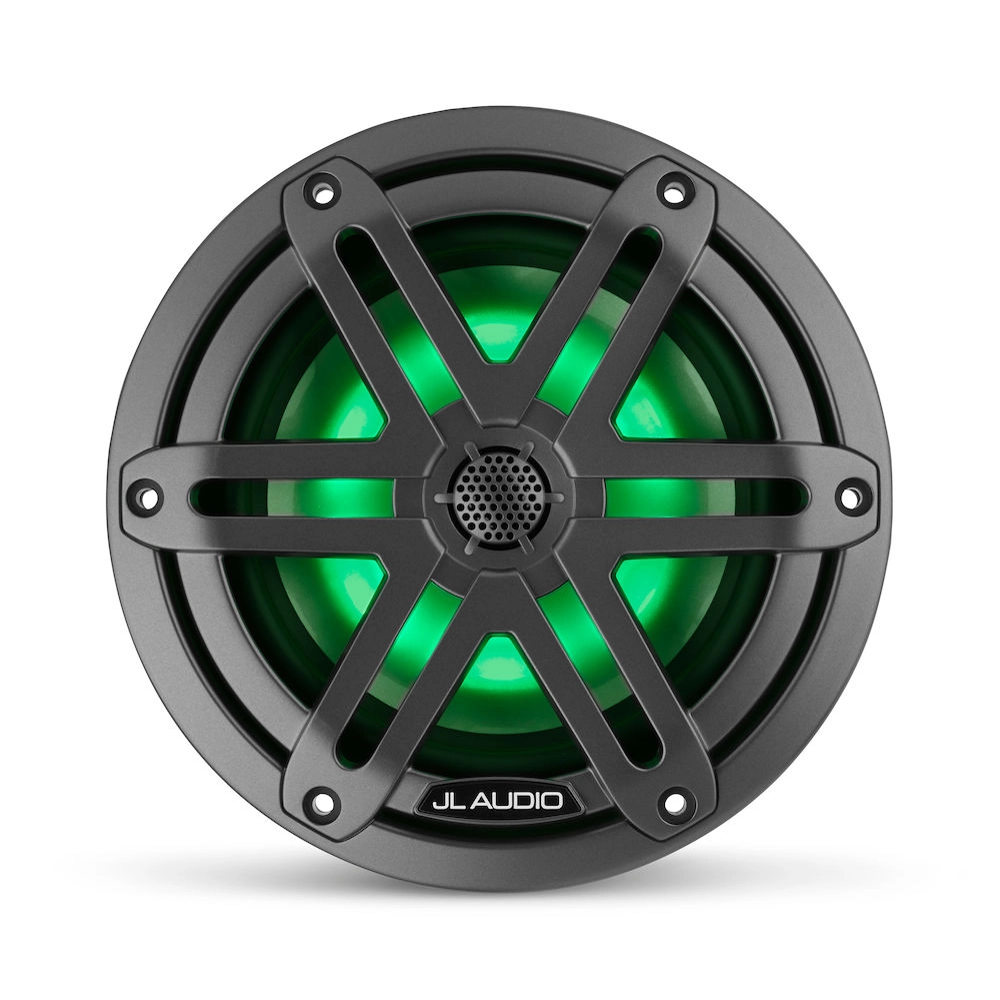 JL Audio M3-650X-S-Gm-i 6.5in Marine Coaxial Speakers with RGB LED Lighting Gunmetal Sport Grilles JL Audio M3-650X-S-Gm-i 6.5in Marine Coaxial Speakers with RGB LED Lighting Gunmetal Sport Grilles