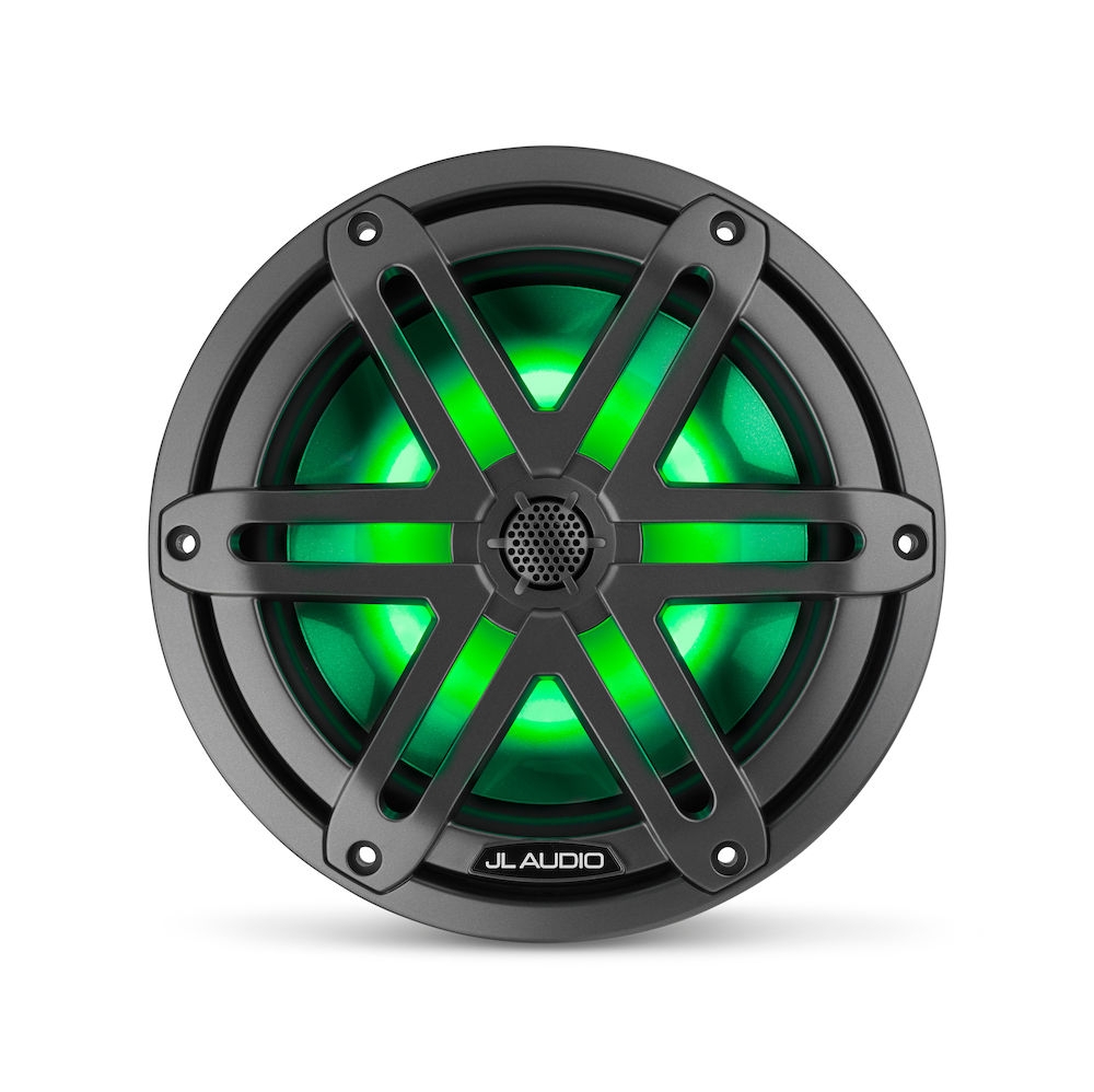 JL Audio M3-770X-S-Gm-i 7.7in Marine Coaxial Speakers with RGB LED Lighting Gunmetal Sport Grilles