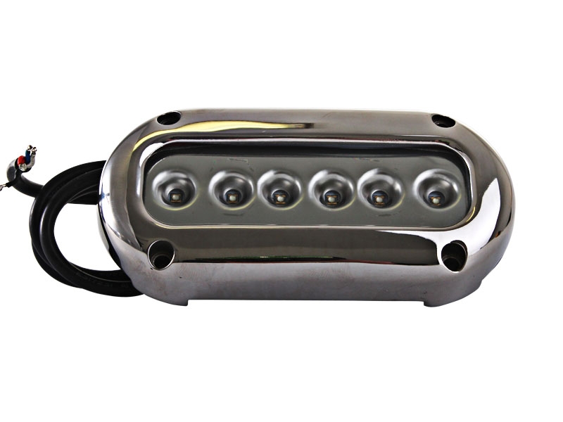 Stainless LED Underwater Boat Light Surface Mount 6 x 3W Blue LEDs