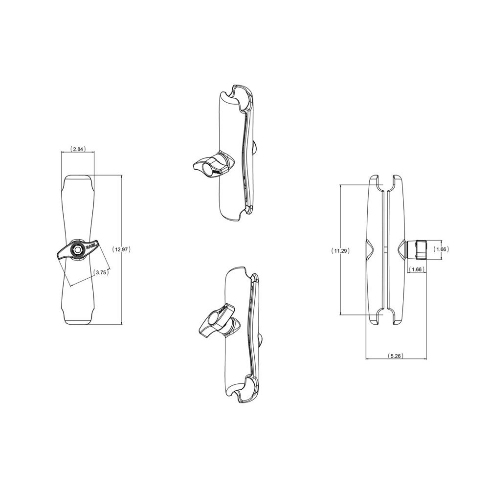 RAM Double Socket D Size Arm Long