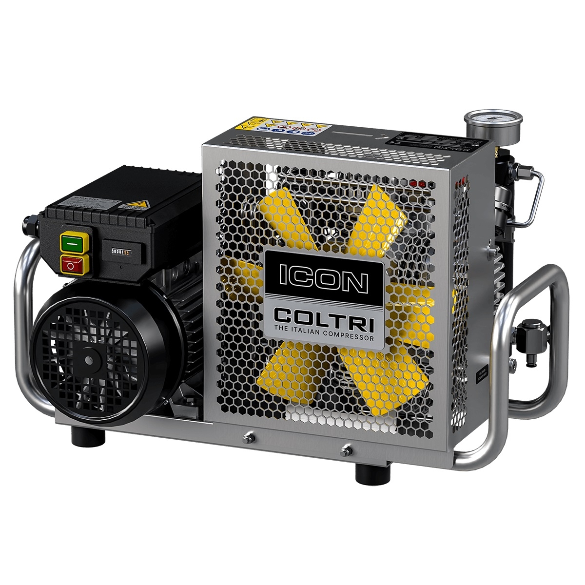 Coltri Icon LSE 100 Stainless Electric Portable Dive Compressor with Auto-Drain and Auto-Stop 230V 50Hz