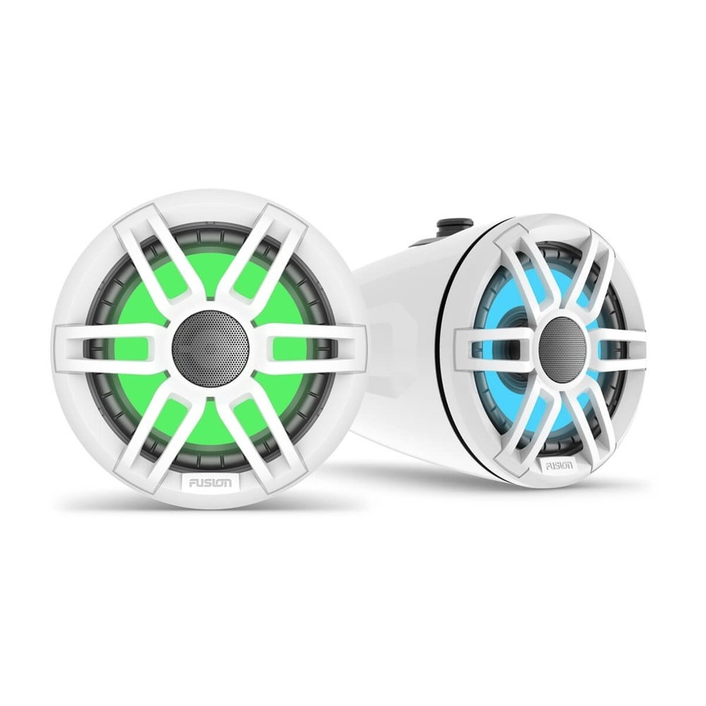 Fusion XS Sports RGB LED Marine Wake Tower Speakers 6.5in 200W White