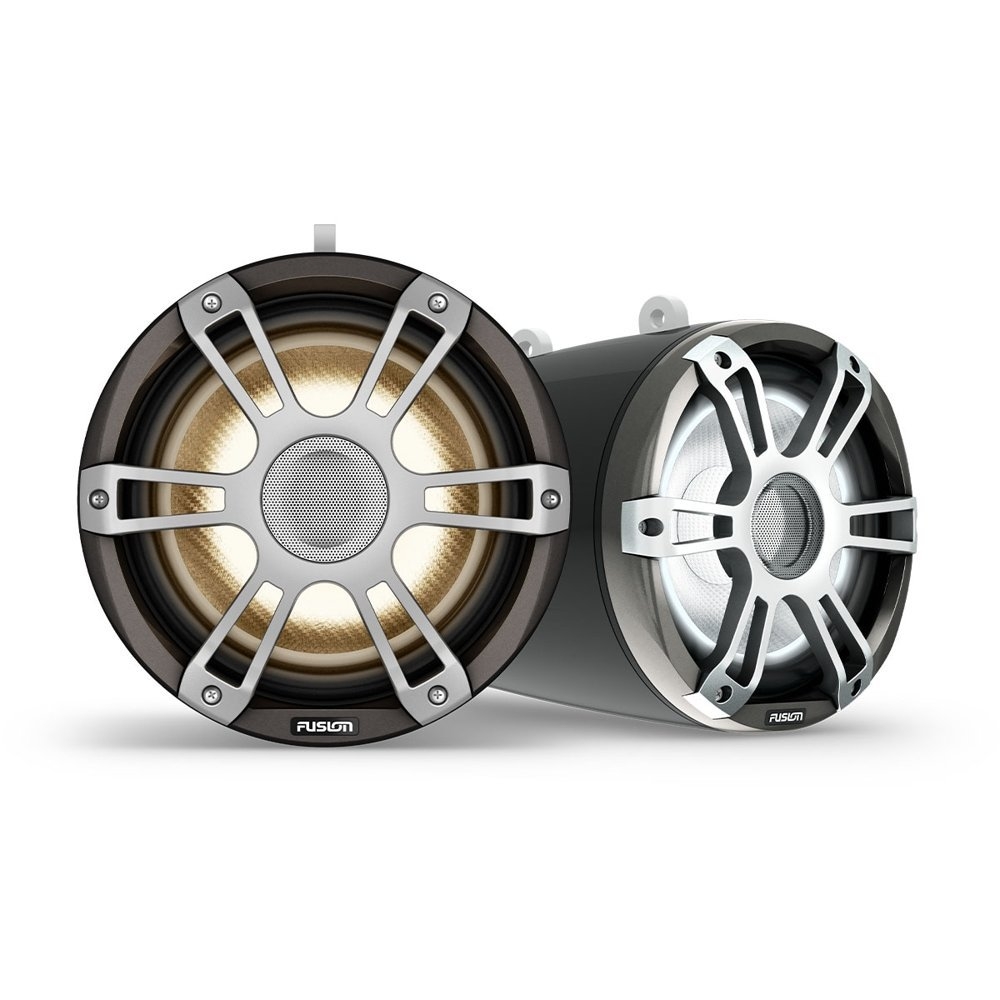 Fusion Signature 3i Sports LED Marine Wake Tower Speakers Grey 8.8in 330W