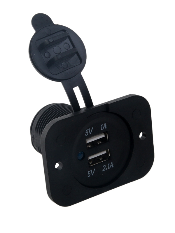 Twin USB Waterproof Socket with Plate