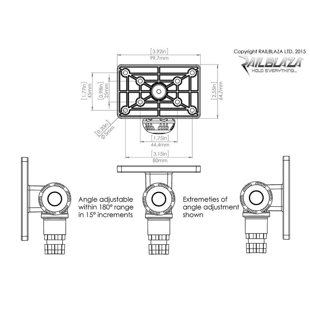 RAILBLAZA Adjustable Platform Black