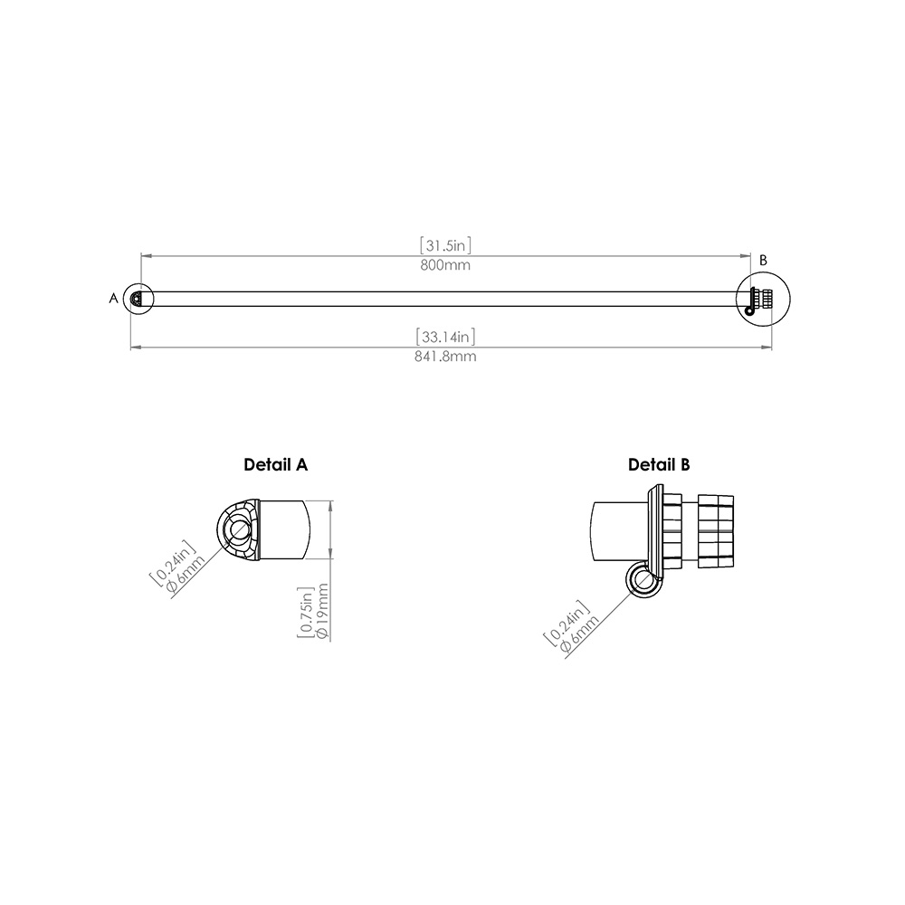 RAILBLAZA Flagpole 800mm Black Mount