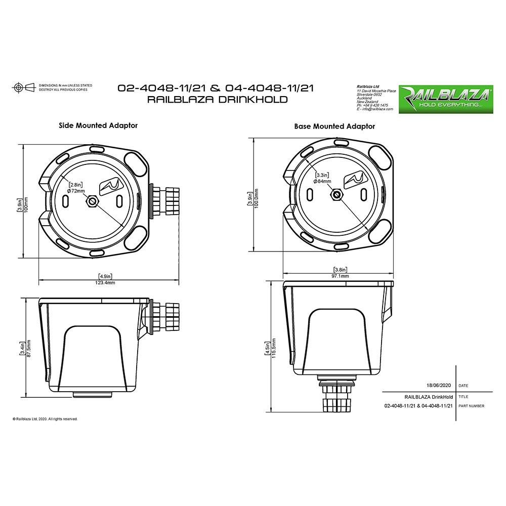RAILBLAZA DrinkHold Black