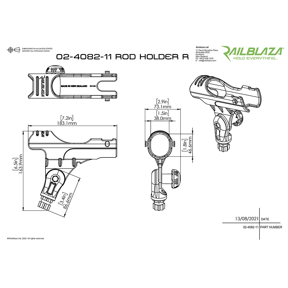 RAILBLAZA Rod Holder R