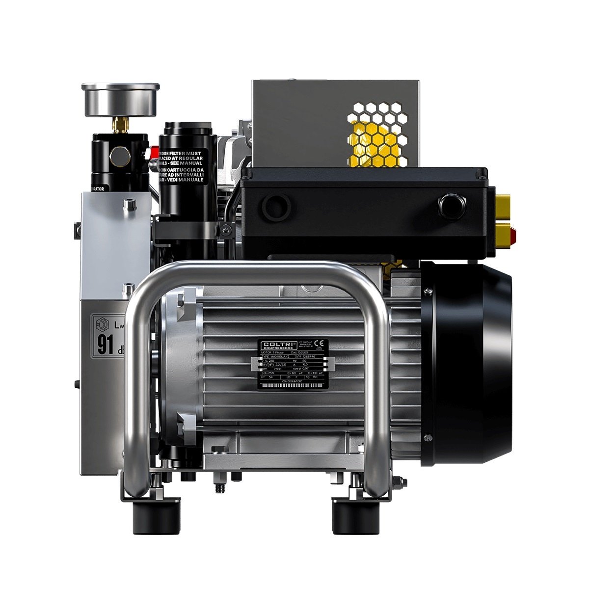 Coltri Icon LSE 100 Stainless Electric Portable Dive Compressor with Auto-Drain and Auto-Stop 230V 50Hz