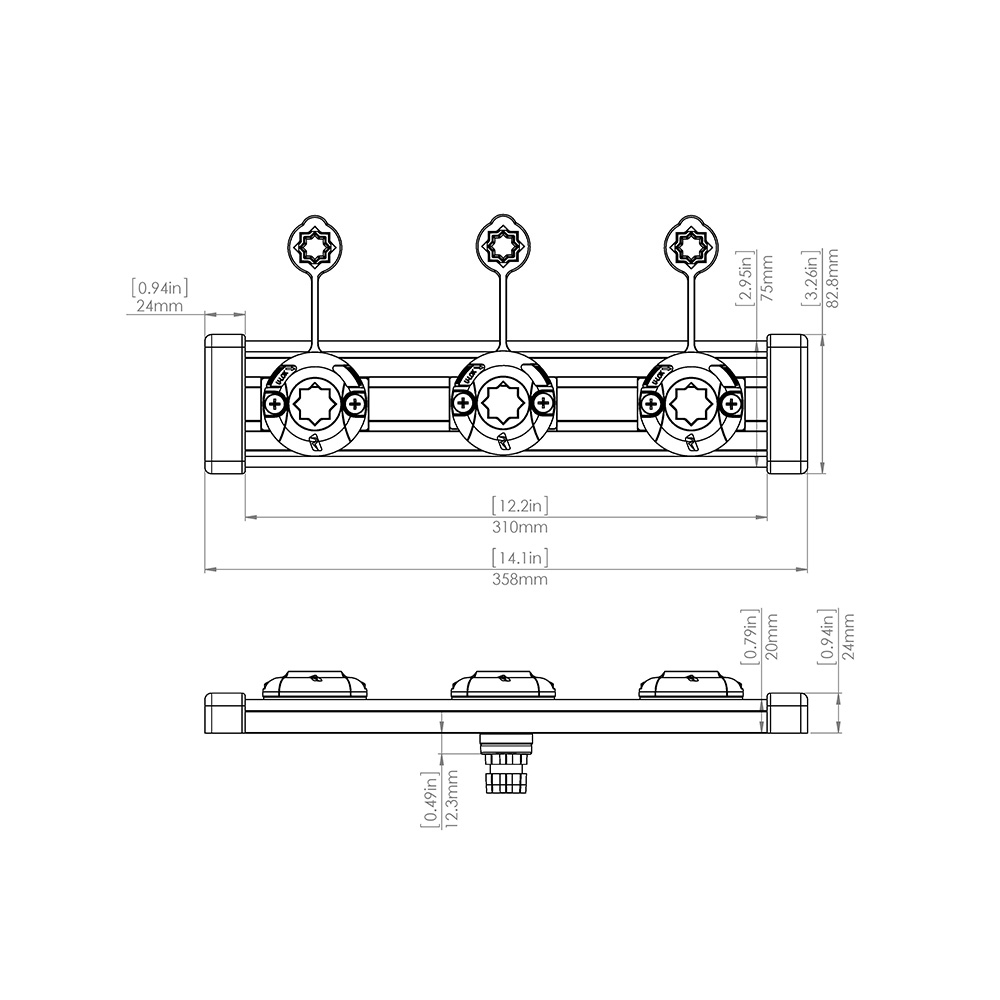 RAILBLAZA TracPort Dash Kit 350mm