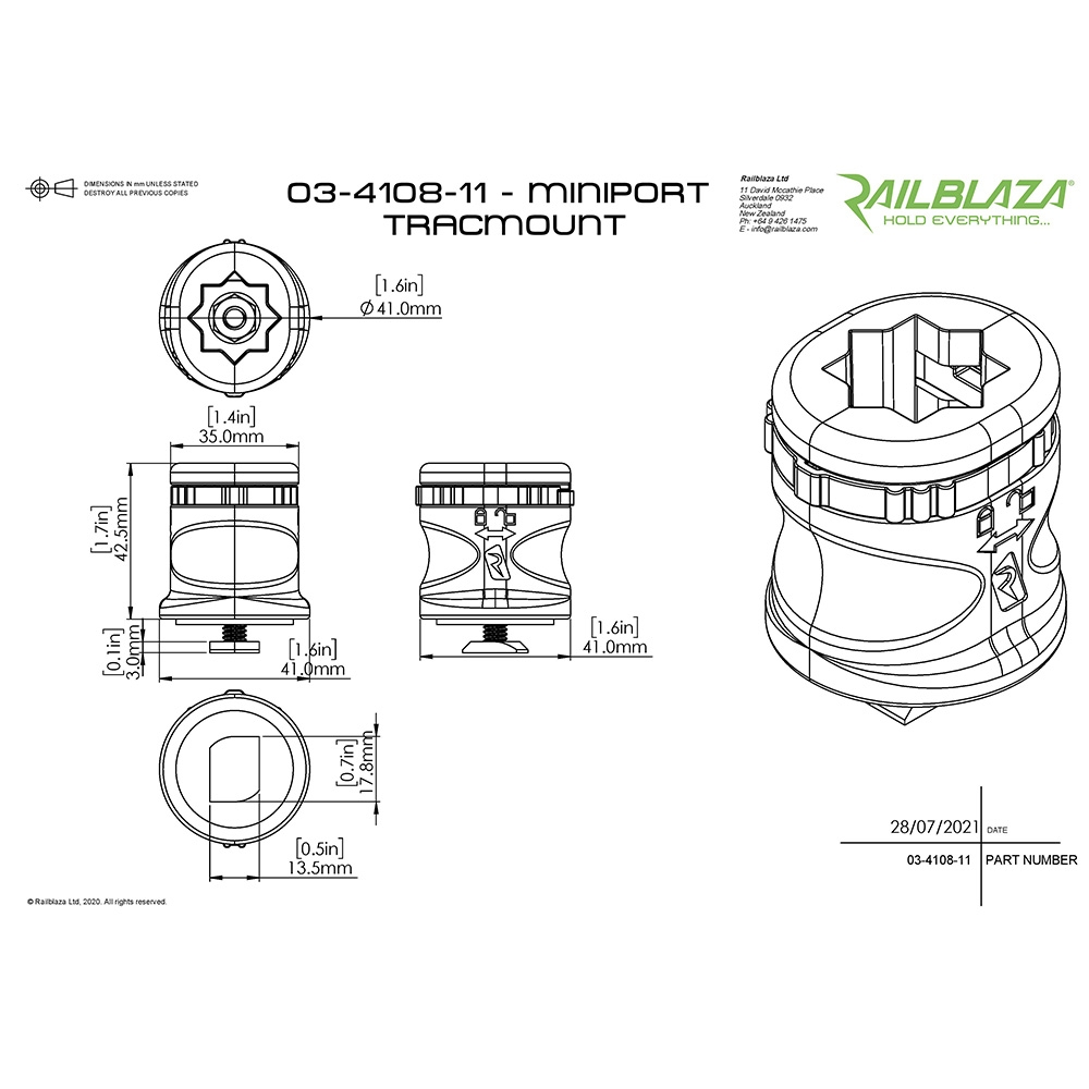 RAILBLAZA MiniPort TracMount