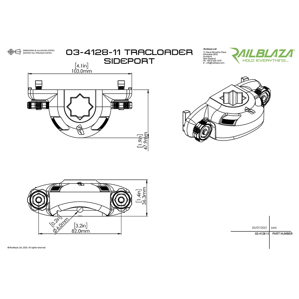 RAILBLAZA TracLoader SidePort SureMount Mounting Base