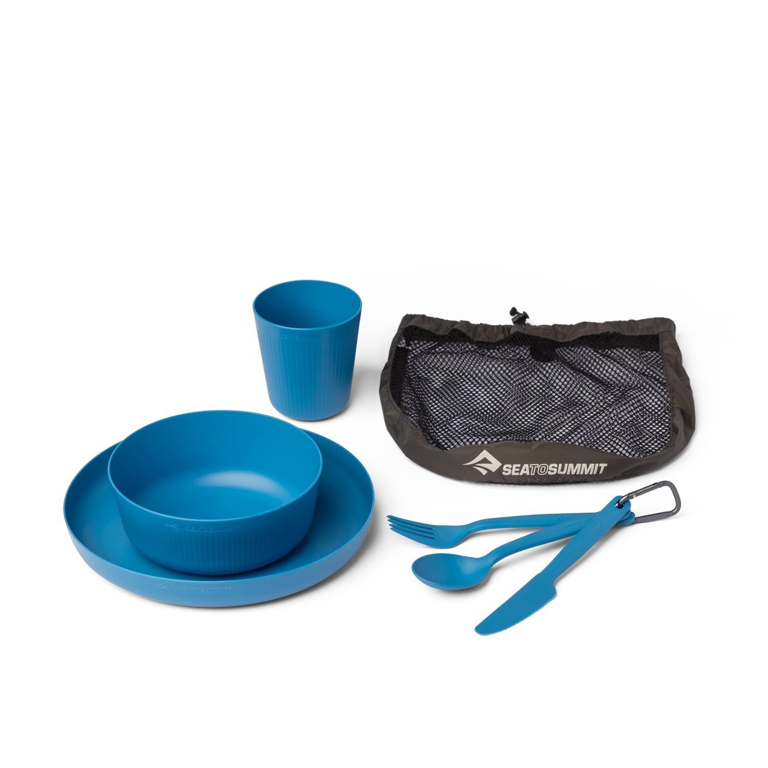 Sea to Summit 6-Piece Camp Dinnerware Set with Mesh Sack Cendre Blue