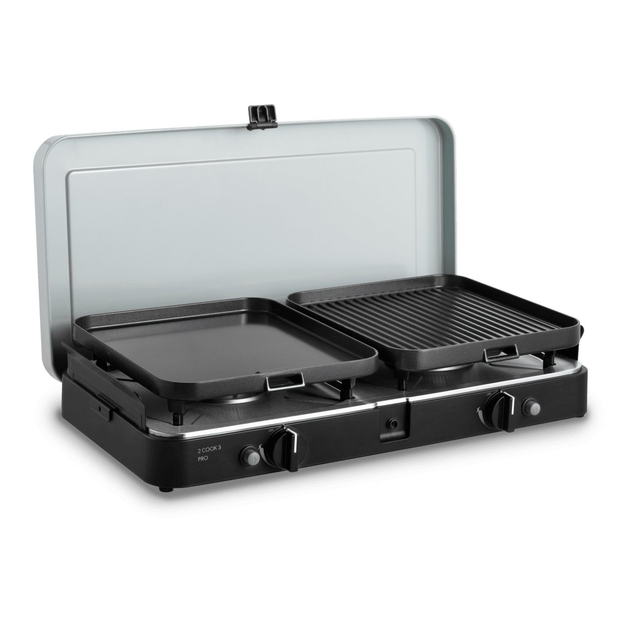 Dometic 2 Cook 3 Pro Deluxe 2 Burner Gas Stove with Hot and Grill Plates