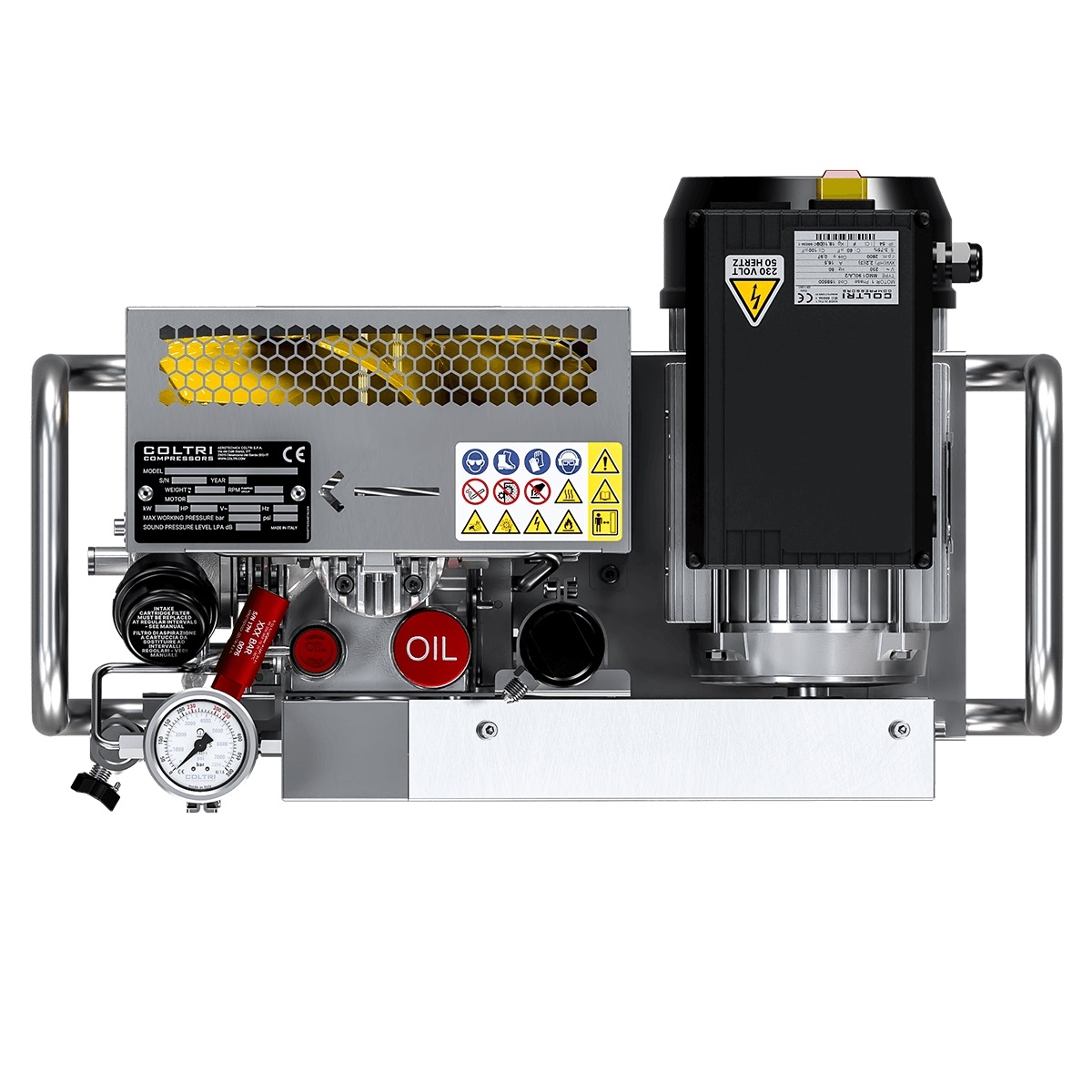 Coltri Icon LSE 100 Stainless Electric Portable Dive Compressor with Auto-Drain and Auto-Stop 230V 50Hz