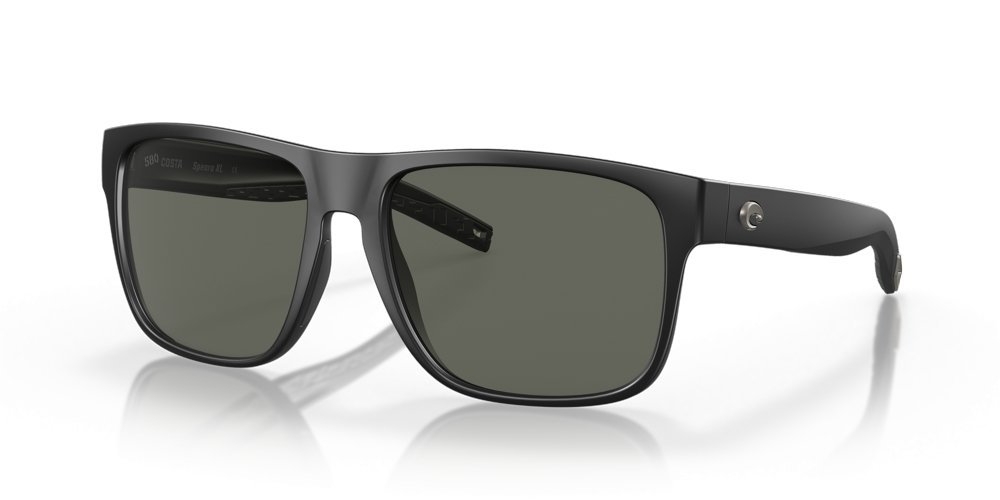 Costa Spearo Polarised Sunglasses Matte Black Frame Gray Lens XL