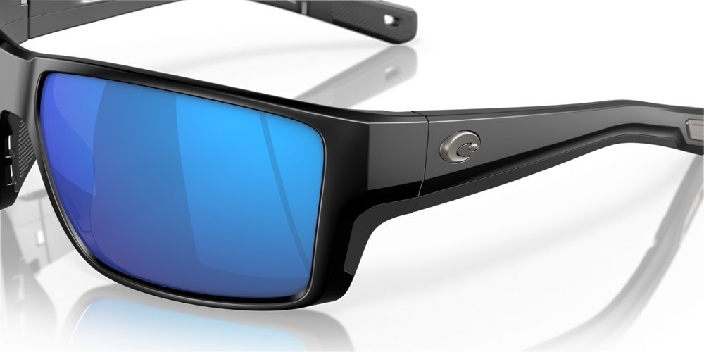Costa Reefton Pro Polarised Sunglasses Matte Black Frame Blue Mirror Lens