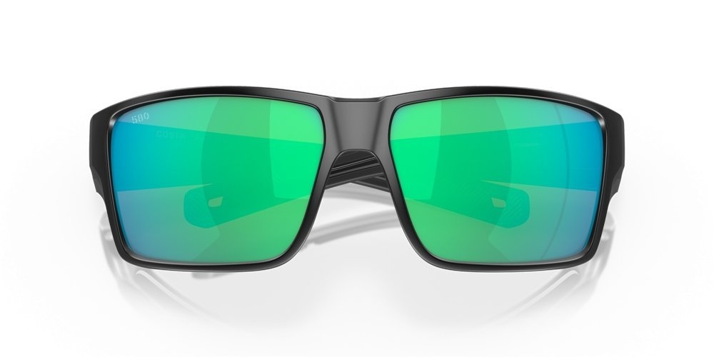 Costa Reefton Pro Polarised Sunglasses Matte Black Frame Green Mirror Lens