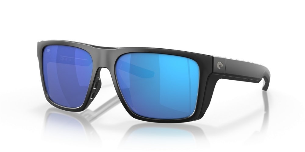 Costa Lido Polarised Sunglasses Matte Black Frame Blue Mirror Lens