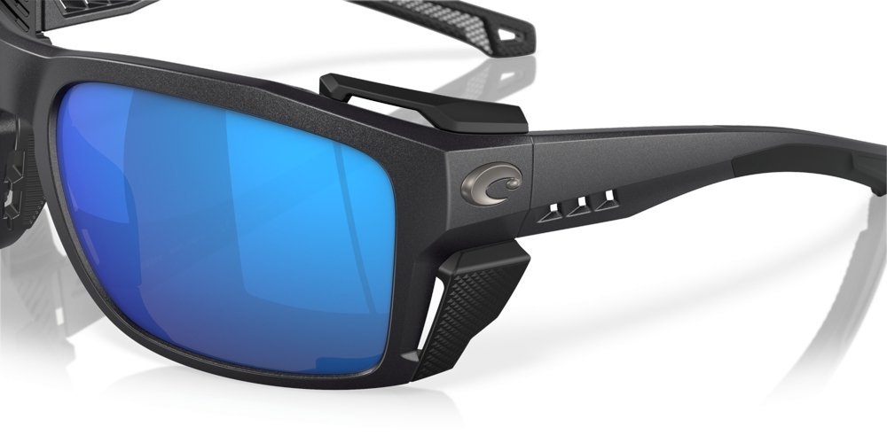 Costa King Tide 8 Polarised Sunglasses Black Pearl Frame Blue Mirror Lens
