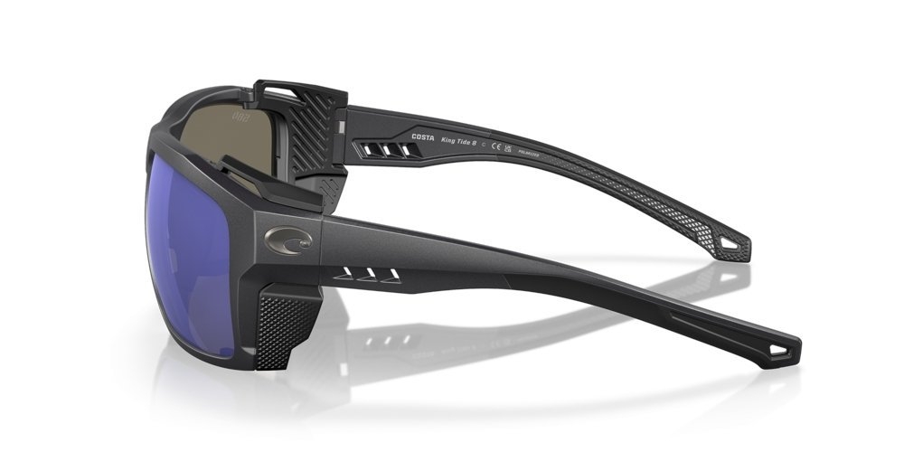 Costa King Tide 8 Polarised Sunglasses Black Pearl Frame Blue Mirror Lens