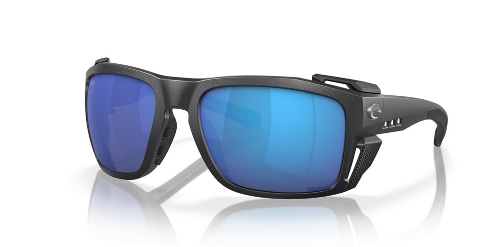 Costa King Tide 8 Polarised Sunglasses Black Pearl Frame Blue Mirror Lens