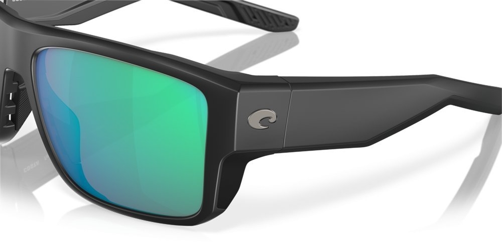 Costa Taxman Polarised Sunglasses Matte Black Frame Green Mirror Lens
