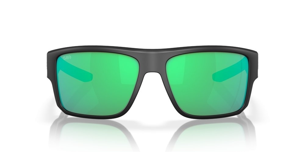 Costa Taxman Polarised Sunglasses Matte Black Frame Green Mirror Lens
