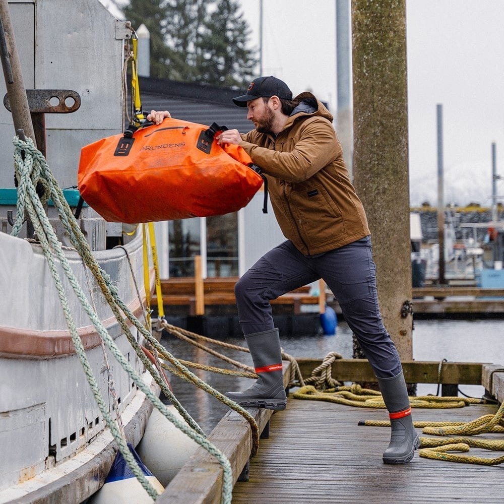 Grundens Shackleton 2.0 Waterproof Dry Duffle Bag 105L Red Orange