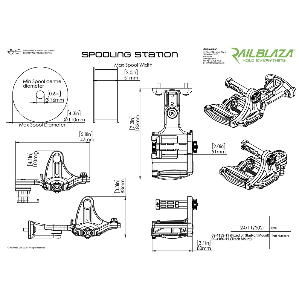 RAILBLAZA Spooling Station Track Mount