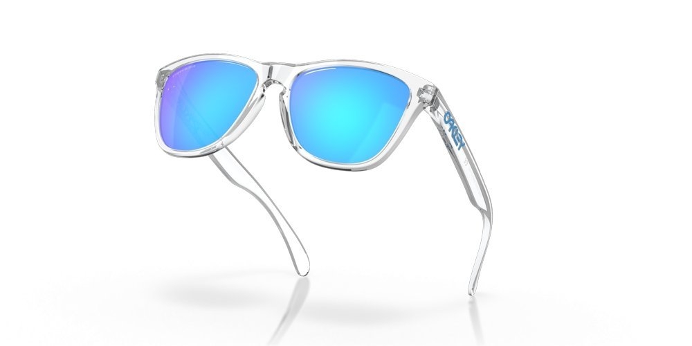 Oakley Frogskins Sunglasses Crystal Clear Frame PRIZM Sapphire Lens