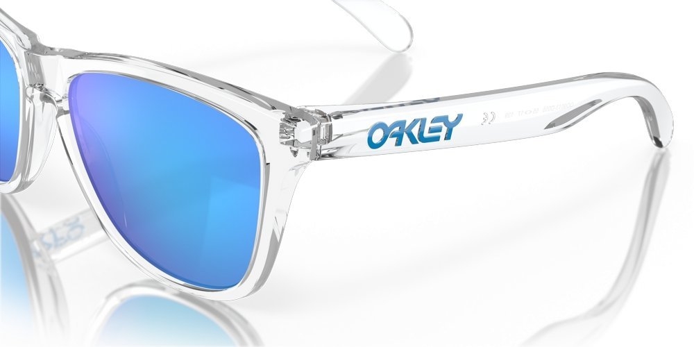 Oakley Frogskins Sunglasses Crystal Clear Frame PRIZM Sapphire Lens