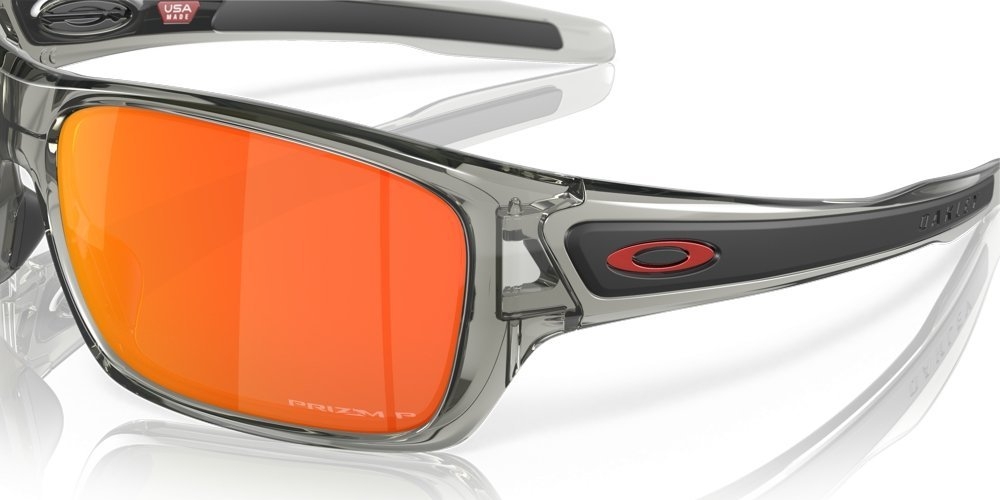 Oakley Turbine Sunglasses Grey Ink Frame Polarized PRIZM Ruby Lens