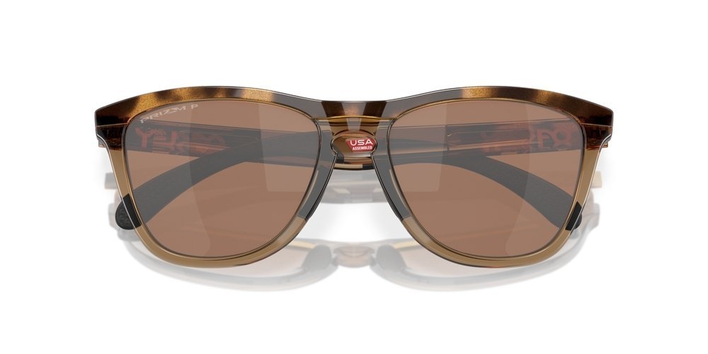 Oakley Frogskins Range Sunglasses Brown Tortoise/Brown Smoke Frame Polarized PRIZM Tungsten Lens