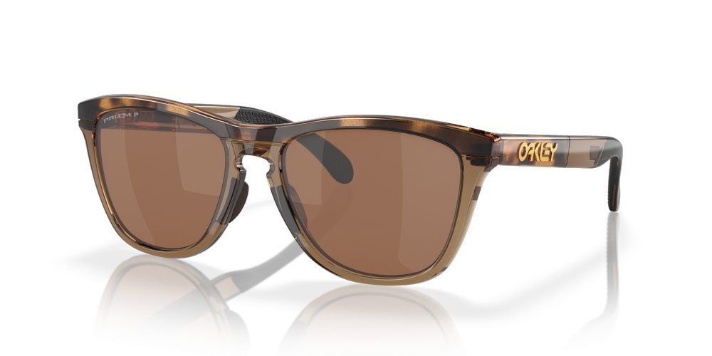 Oakley Frogskins Range Sunglasses Brown Tortoise/Brown Smoke Frame Polarized PRIZM Tungsten Lens