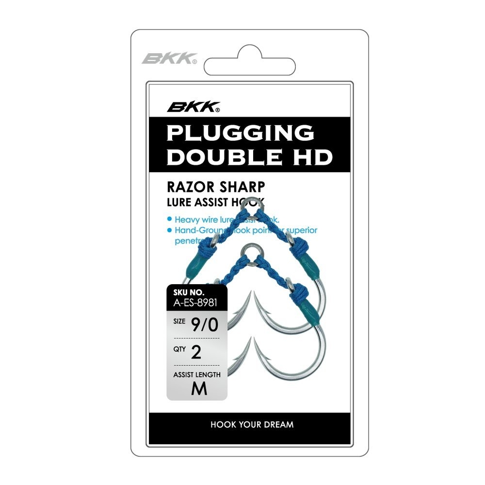 BKK Plugging Double HD Lure Assist Hooks 9/0 Qty 2