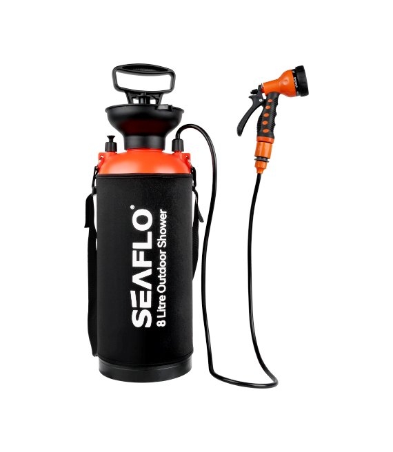 Seaflo Manual Portable Outdoor Camping Shower 8L 1.3m Hose