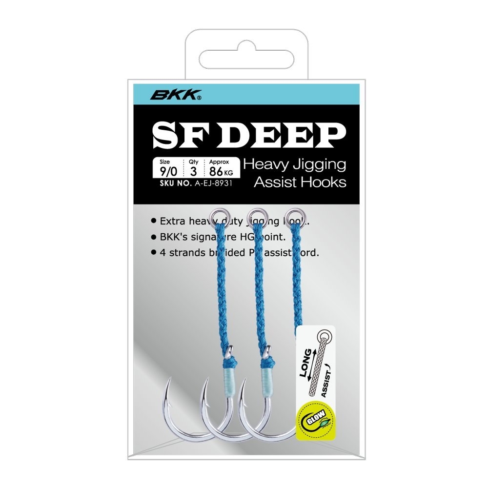 BKK SF Deep-HG Long Jigging Assist Hooks 8/0 Qty 3
