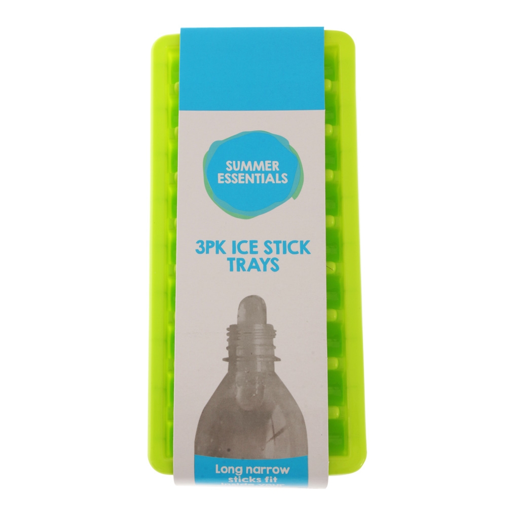 Water Bottle Ice Cube Tray Qty 3 - Assorted Colours