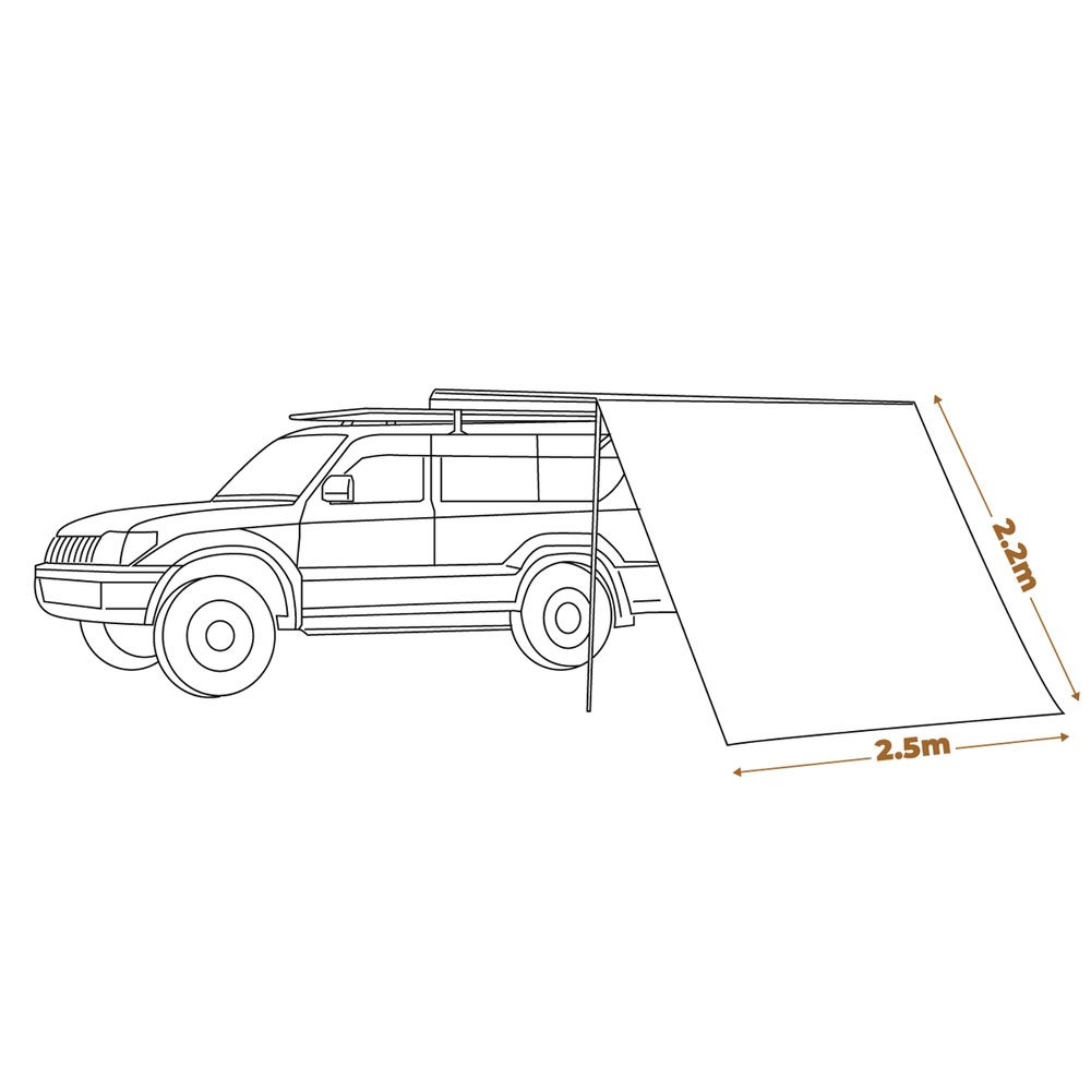 OZtrail BlockOut Awning Front Wall 2.5m