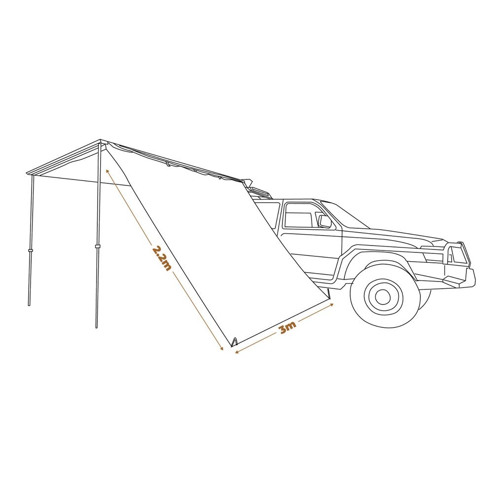 OZtrail BlockOut Awning Side Wall 3m