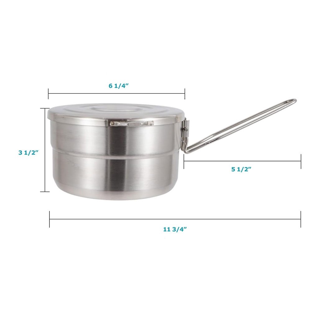Campfire Stainless Cooking Mess Pot 1.5L