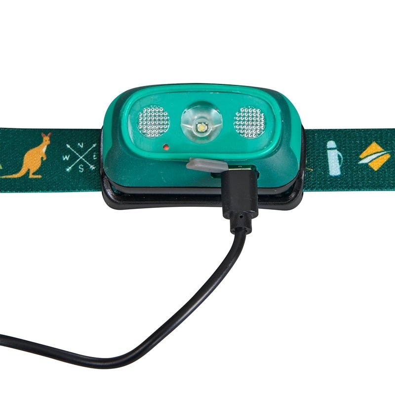 OZtrail Lumos Twinkle Kids Rechargeable Headlamp 80lm Green
