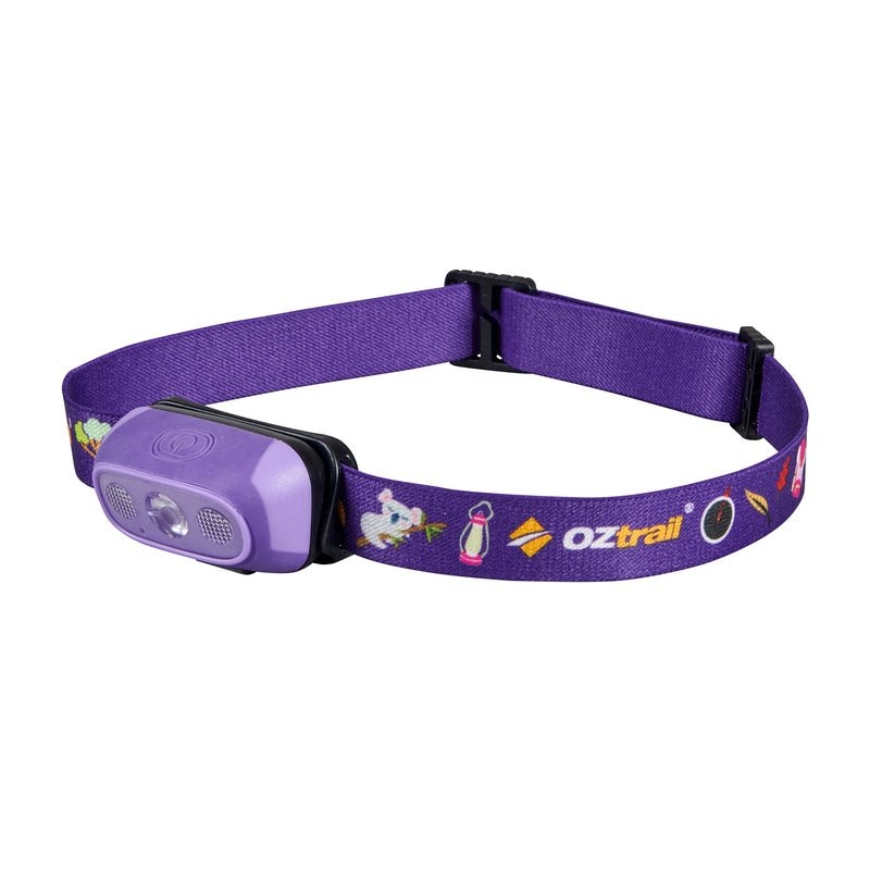 OZtrail Lumos Twinkle Kids Rechargeable Headlamp 80lm Purple