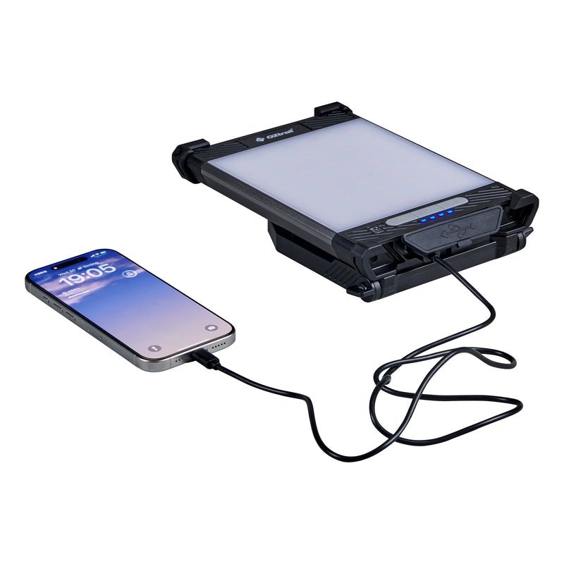 OZtrail Lumos Rechargeable LED Camping Panel Light with Magnetic Stand 1600lm