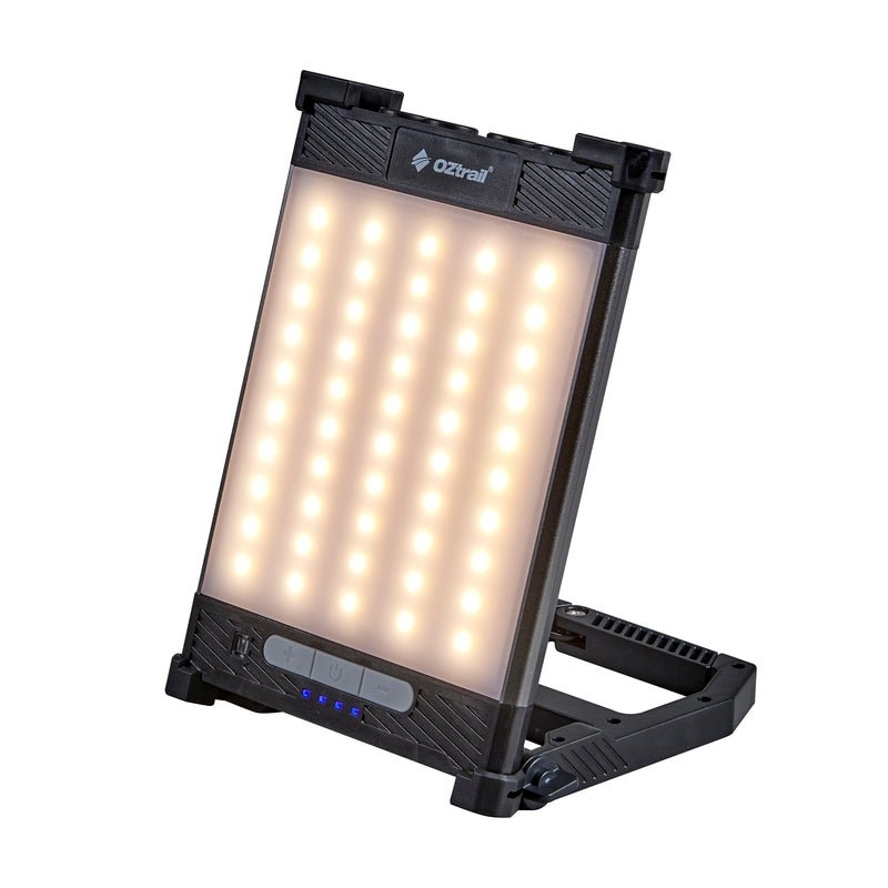 OZtrail Lumos Rechargeable LED Camping Panel Light with Magnetic Stand 1600lm